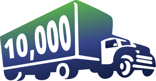 Truck icon with 10,000 written on the side